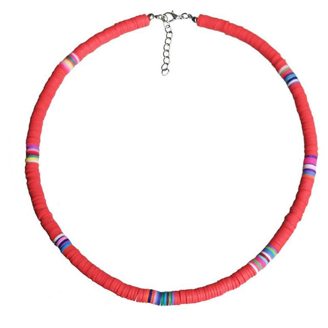 4/6/8mm 20 colours Polymer Ring Colourful Casual Wear Necklace for Women