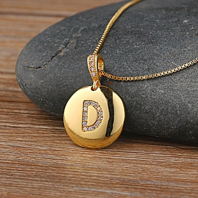 Beautiful Custom Alphabet Engraved Pendant - Gold Finished