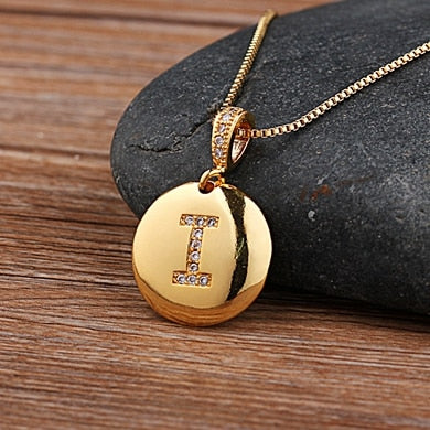 Beautiful Custom Alphabet Engraved Pendant - Gold Finished