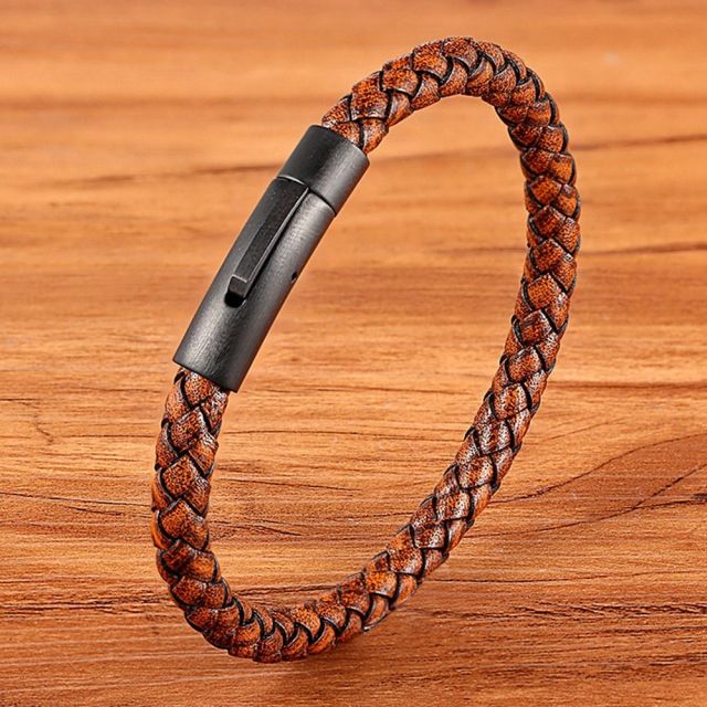 Classic Men’s Leather Accessory Bracelet