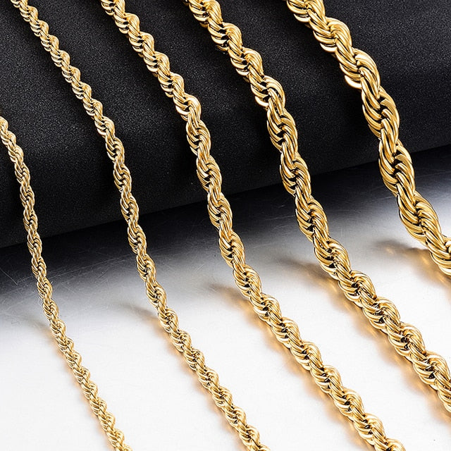 Stainless Steel Rope Chain 2mm-6mm Fashion Jewelry Necklace