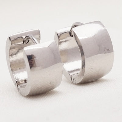 Geometric Pair Stainless Steel Small Circle Hoop Earrings