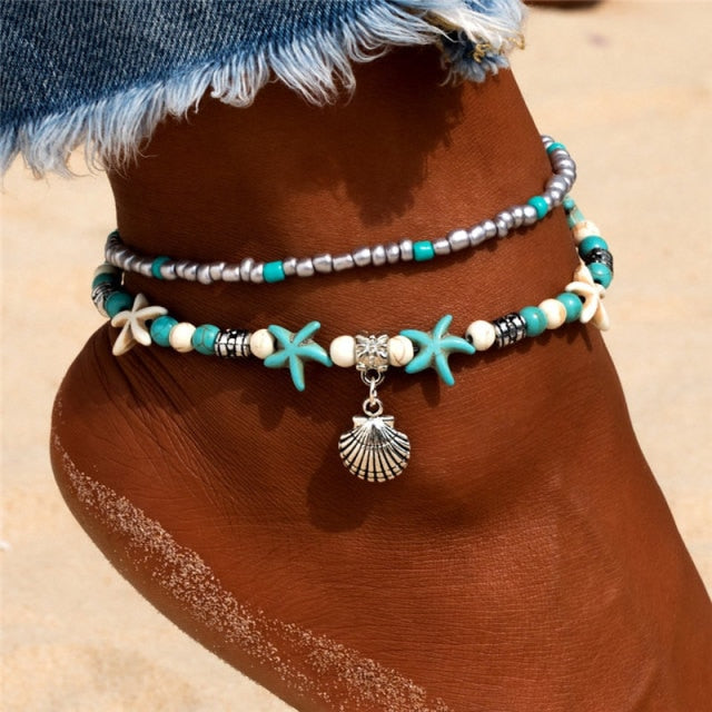 Shell Bead Natural Element Anklet Bracelet