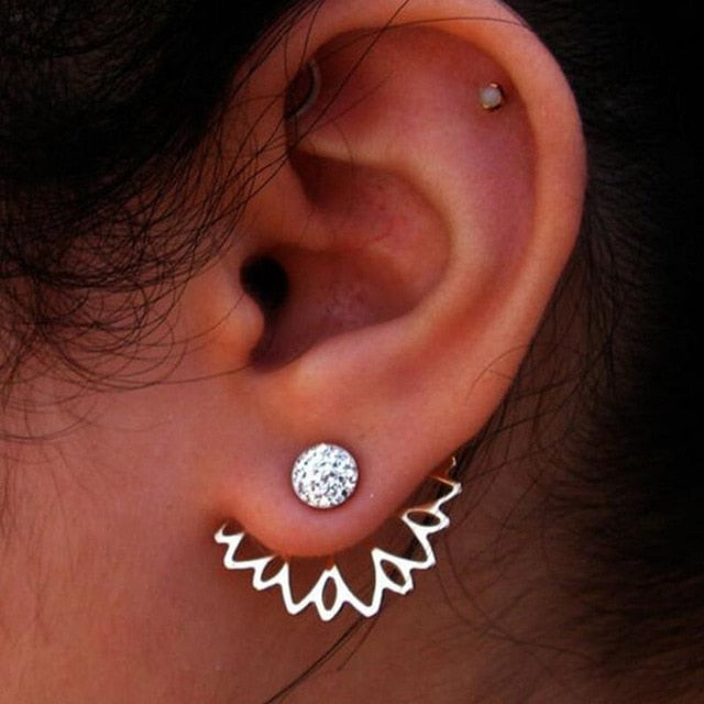 Crystal Flower Drop Fashion Earrings