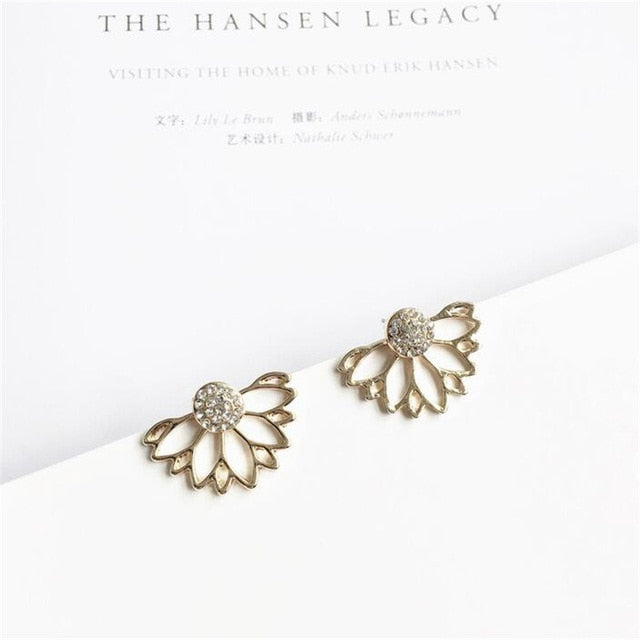 Crystal Flower Drop Fashion Earrings