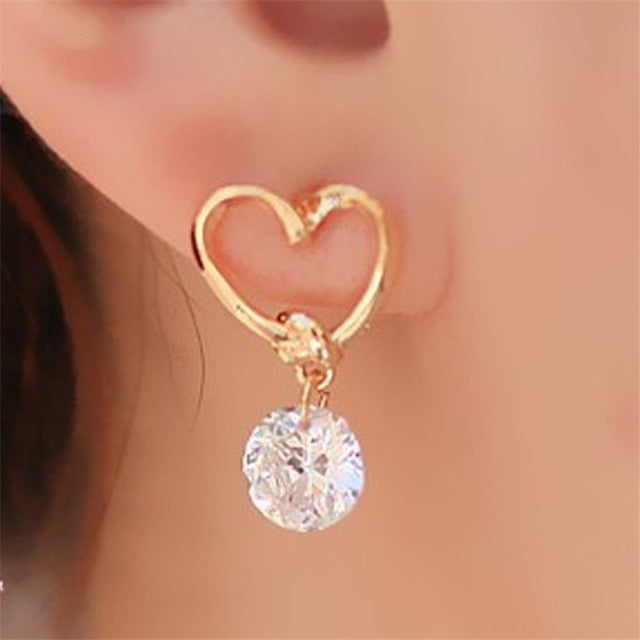 Crystal Flower Drop Fashion Earrings