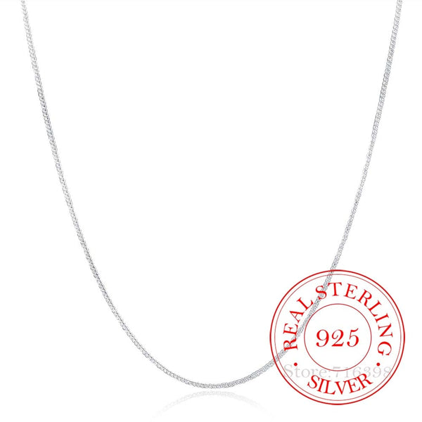 925 Sterling Silver 16-30 inch Thin Side Chain Necklace for Women and Kids