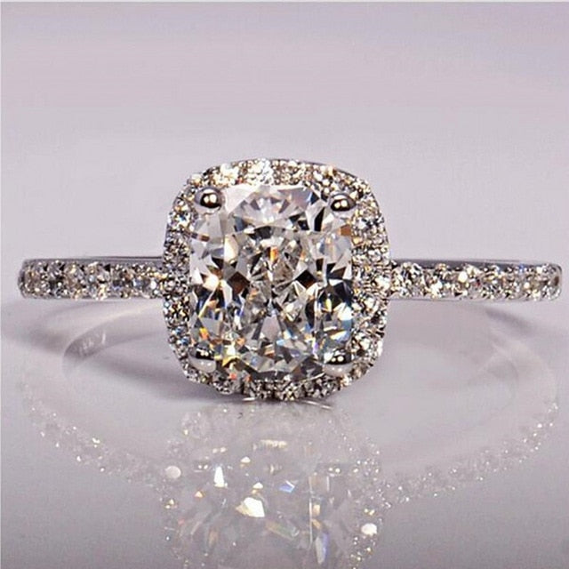 925 Sterling Silver Trendy Cubic Zirconia Bridal Charm Rings
