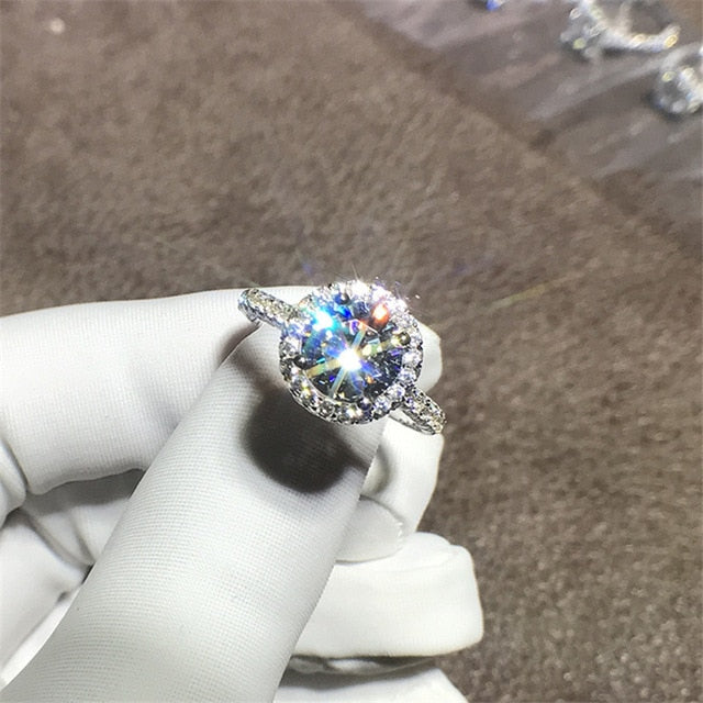 925 Sterling Silver Trendy Cubic Zirconia Bridal Charm Rings