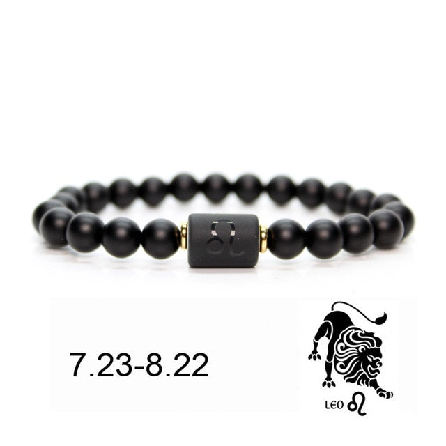 Black 12 Constellation Stylish Horoscope Bracelet for Unisex