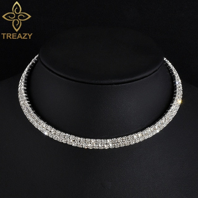 Bridal Fashion Crystal Rhinestone Choker Necklace Jewelry