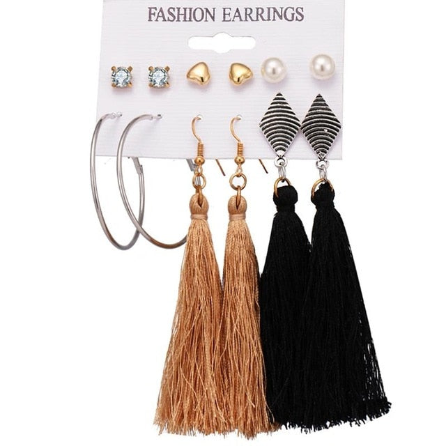 Women’s Pearl Earring Set Bohemian Fashion Jewelry