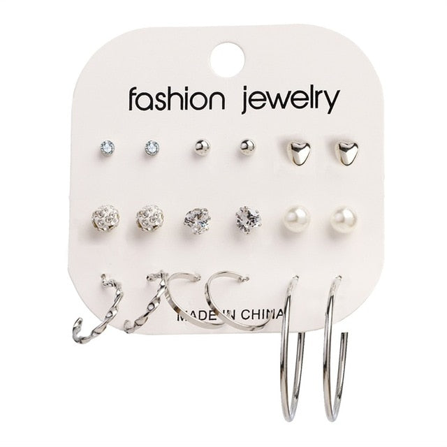Women’s Pearl Earring Set Bohemian Fashion Jewelry