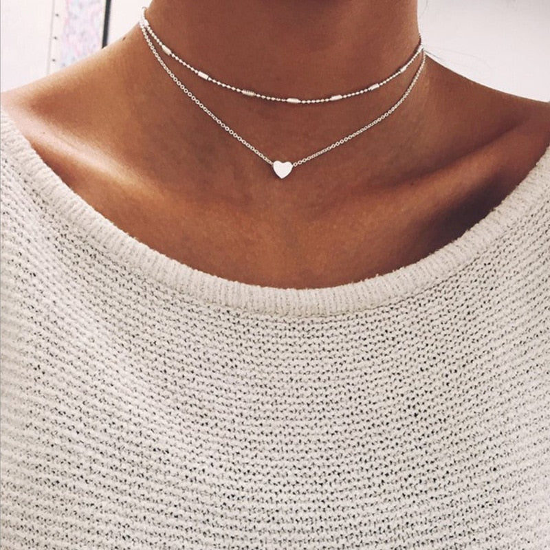 Multilayer Small Pendant Choker Necklace for Women
