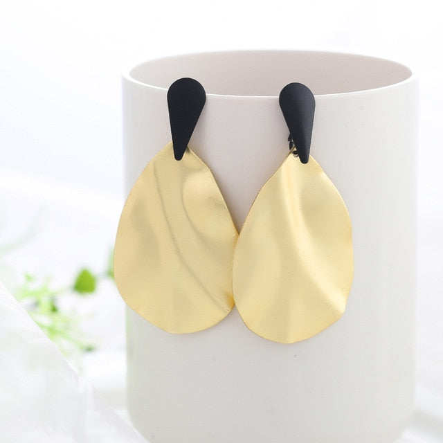 Summer Style Golden Minimalist Drop Earrings