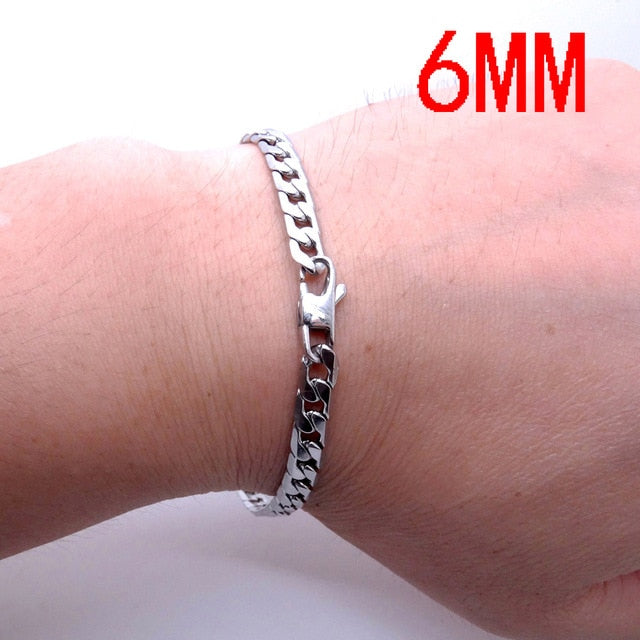 Unisex Stainless-Steel Accessory Curb Link Chain Bracelet