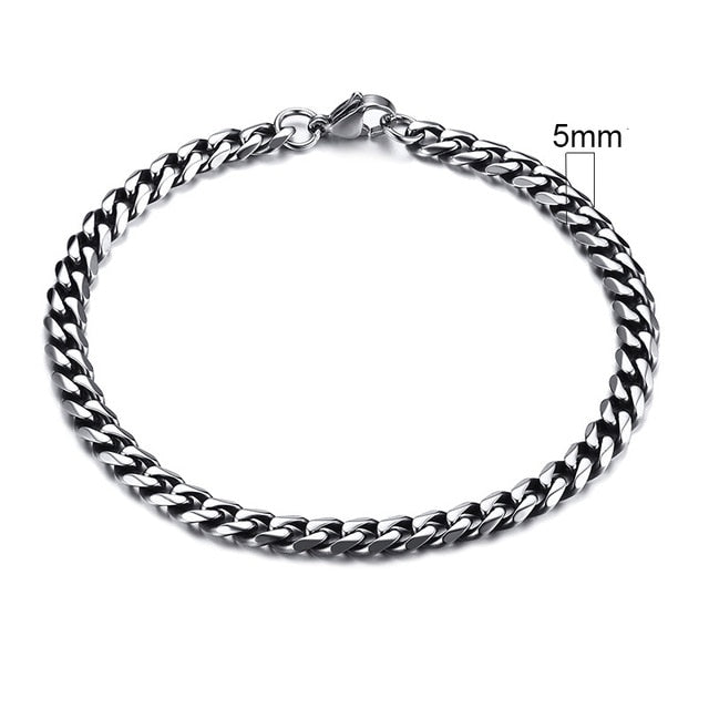 Men’s Simple Stainless-steel Cuban Link Chain Bracelets