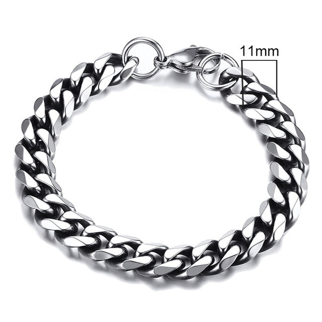 Men’s Simple Stainless-steel Cuban Link Chain Bracelets