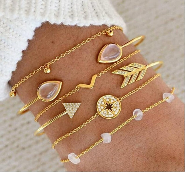 30 unique style Bohemian Multivariant Bead Chain Bracelet for Women
