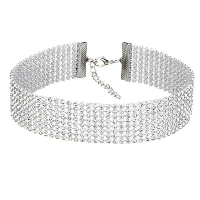 Crystal Rhinestone Gothic Choker Jewelry Necklace for Woman