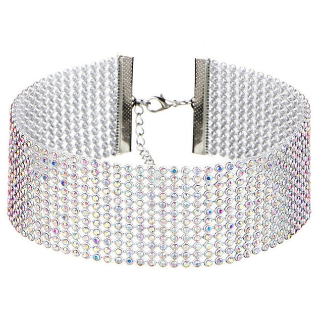 Crystal Rhinestone Gothic Choker Jewelry Necklace for Woman