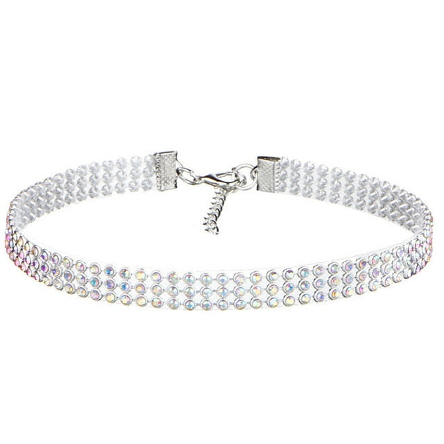 Crystal Rhinestone Gothic Choker Jewelry Necklace for Woman
