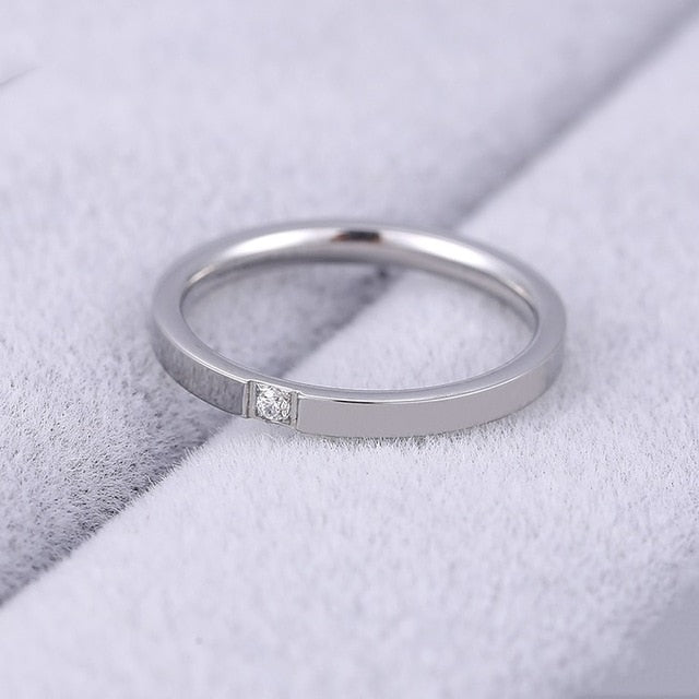 4mm Simple Fashion Engagement Proposal Ring