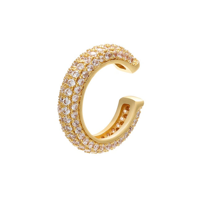 Crystal C Shaped Non-Piercing Ear Clip Jewelry for Women