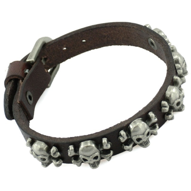 Vintage Punk Rock Stud Charm Bracelet for Men