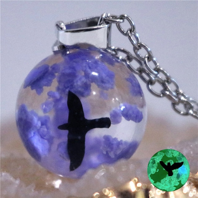 Chic Transparent Resin Round Ball Moon Pendant Necklace for Women