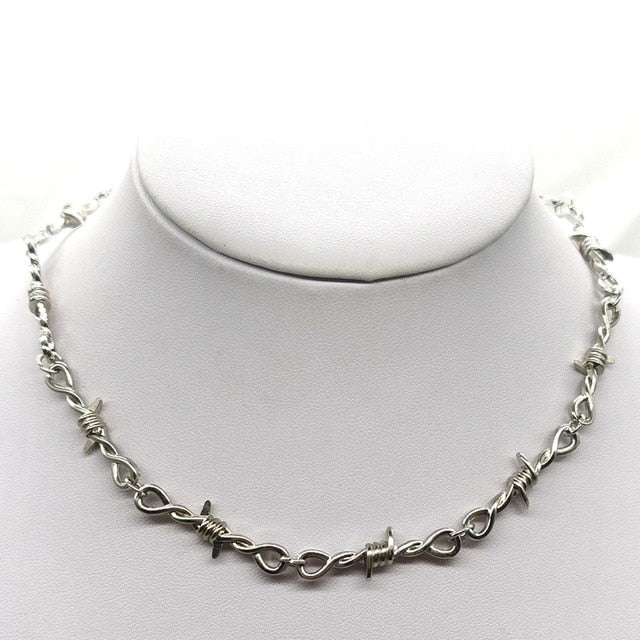 Barb Wire Zinc Alloy Fashion Jewelry Necklace Chain for Women