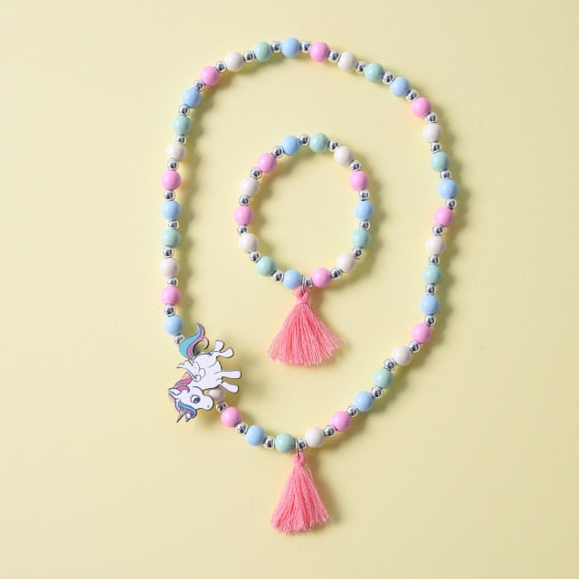Cute Cartoon Children’s Multicolour Flower Animal Necklace Bracelet Jewelry