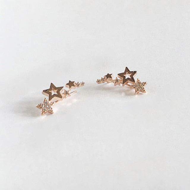 Star Shiny Zircon Drop Earrings