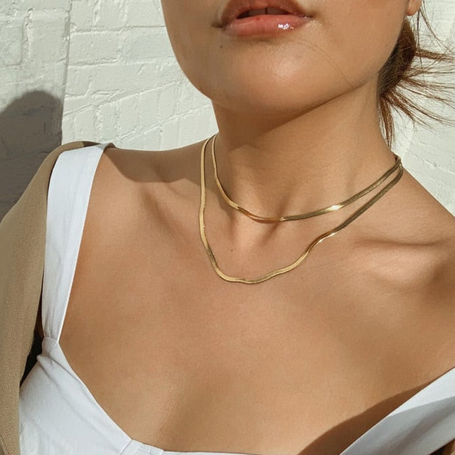 Fashion Multi-layered Snake Chain Necklace For Women Vintage Gold Coin Pearl Choker Sweater Necklace Party Jewelry Gift