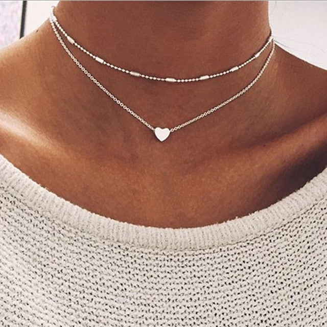 17KM Fashion Asymmetric Lock Necklace for Women Twist Gold Silver Color Chunky Thick Lock Choker Chain Necklaces Party Jewelry
