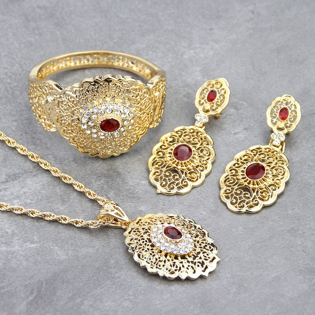 Morocco Chic Gold Plated Wedding Jewelry Set