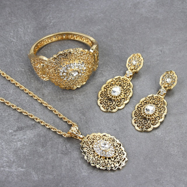 Morocco Chic Gold Plated Wedding Jewelry Set