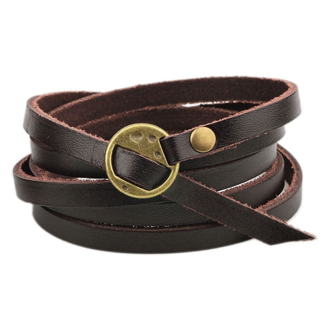 Vintage Bohemian-style multi-layer Leather Wrap Bracelet