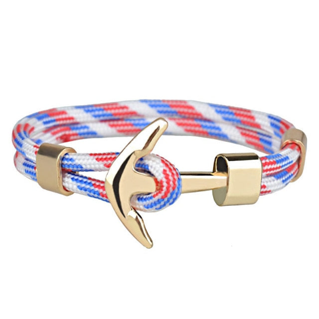 Couple’s Anchor Braided Polyster Bracelets for Unisex