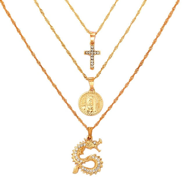 Bohemian Multilayer Necklace for Women with Pendant Variants