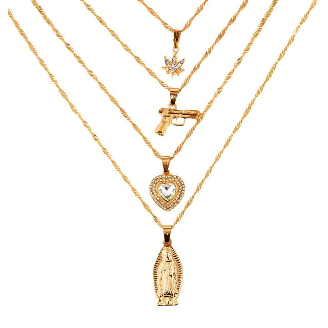 Bohemian Multilayer Necklace for Women with Pendant Variants