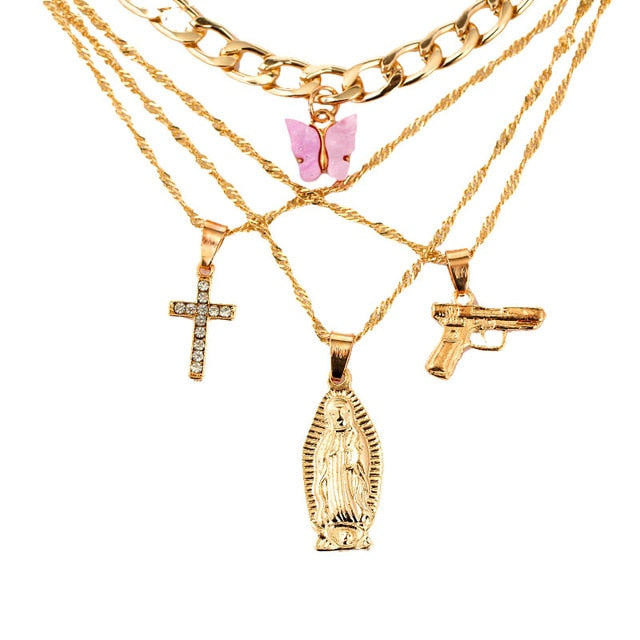 Bohemian Multilayer Necklace for Women with Pendant Variants