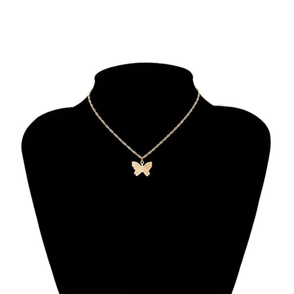 Gold and Silver Butterfly Choker Necklace for Women