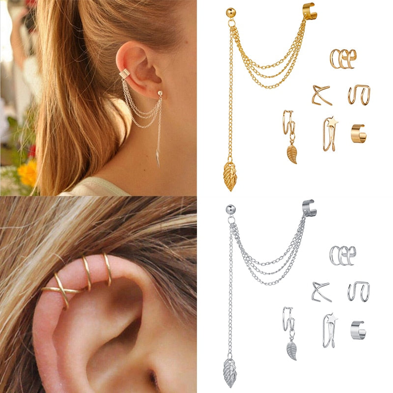 Non-Piercing Ear Clip Stylish Cuff Earing Jewelry for Women