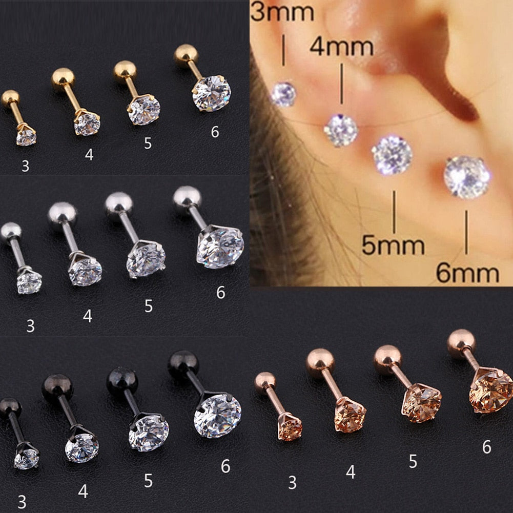 Stainless-Steel Crystal Zircon Casual Wear Earrings
