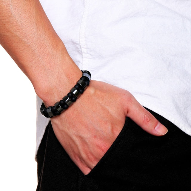 Health care, Loss Weight, Effective Black Stone Bracelet. Slimming Stimulating Acupoints Arthritis Pain Relief.