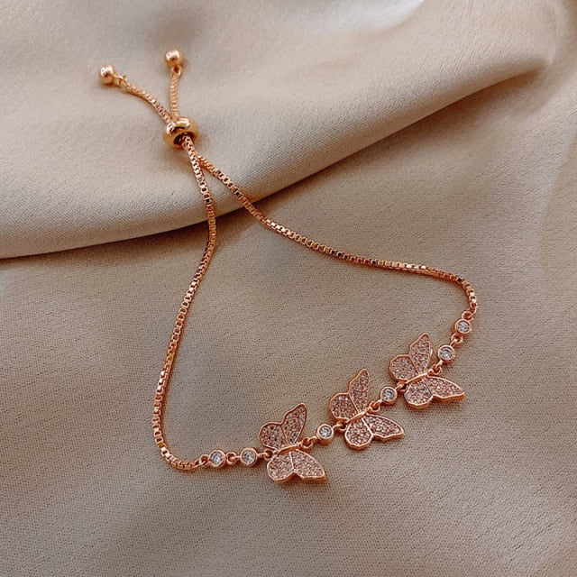 Korean-style Crystal Flower Jewelry Bracelet for Women