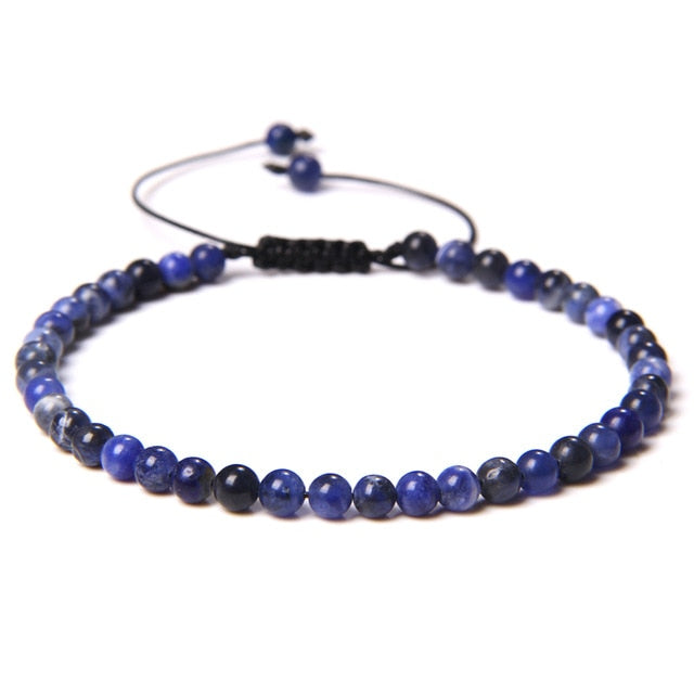 Adjustable 4mm Stone Natural Beads Bracelet Women’s Jewelry