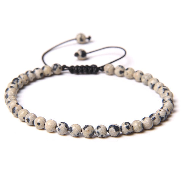 Adjustable 4mm Stone Natural Beads Bracelet Women’s Jewelry
