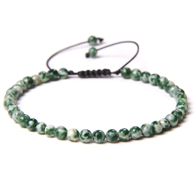 Adjustable 4mm Stone Natural Beads Bracelet Women’s Jewelry